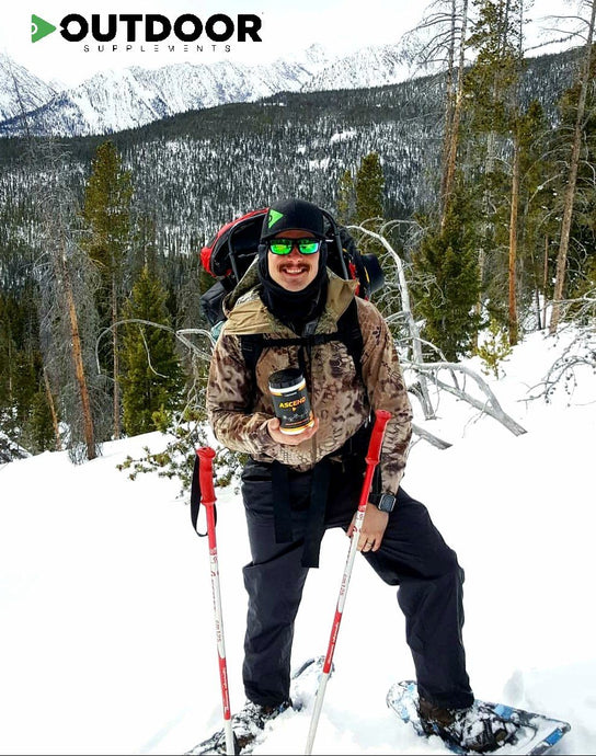 Chris Young puts Ascend the OUTDOOR Sports Drink to the test Snowshoeing and Backpacking